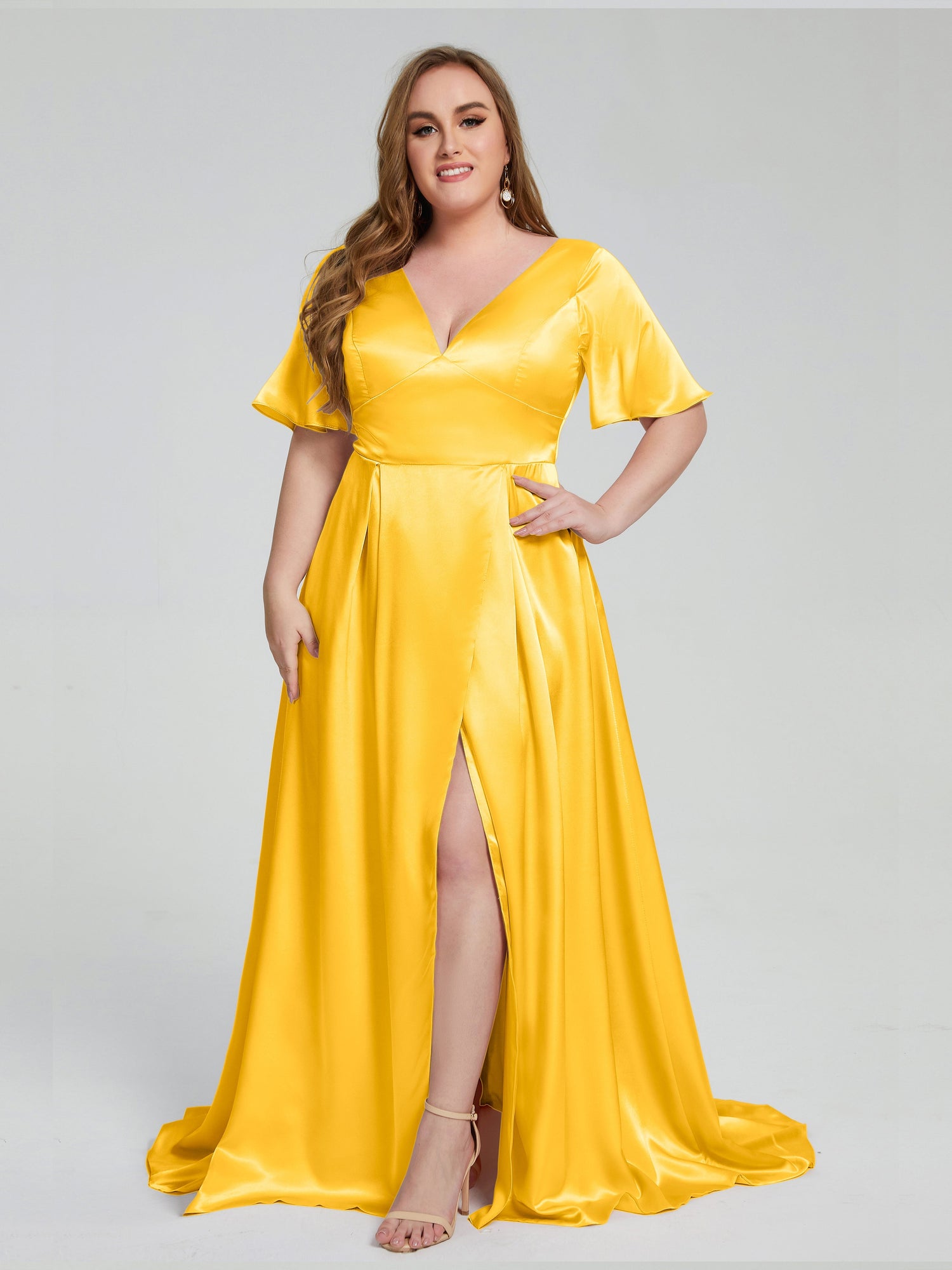yellow dresses plus size
